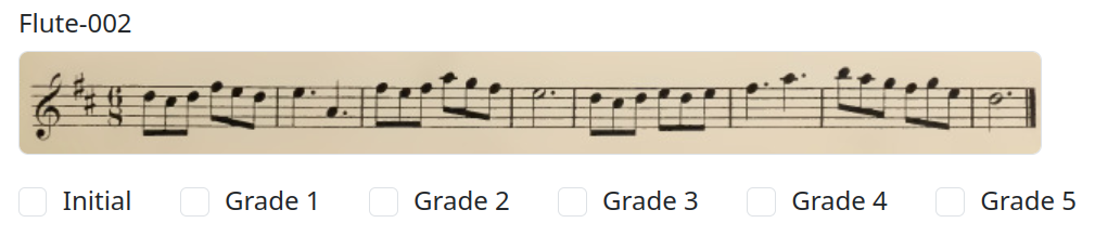 Example – rating with Initial to Grade 5